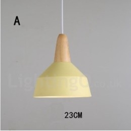 Moderne eigentijdse houten metalen multi-kleuren hanglamp