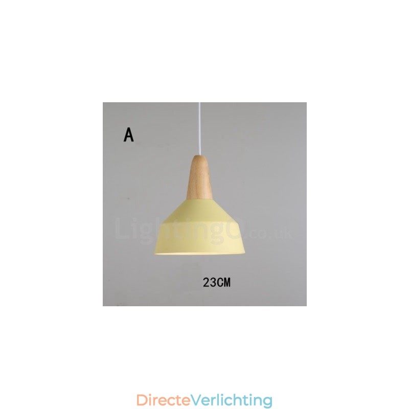 Moderne eigentijdse houten metalen multi-kleuren hanglamp