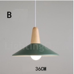 Moderne eigentijdse houten metalen multi-kleuren hanglamp