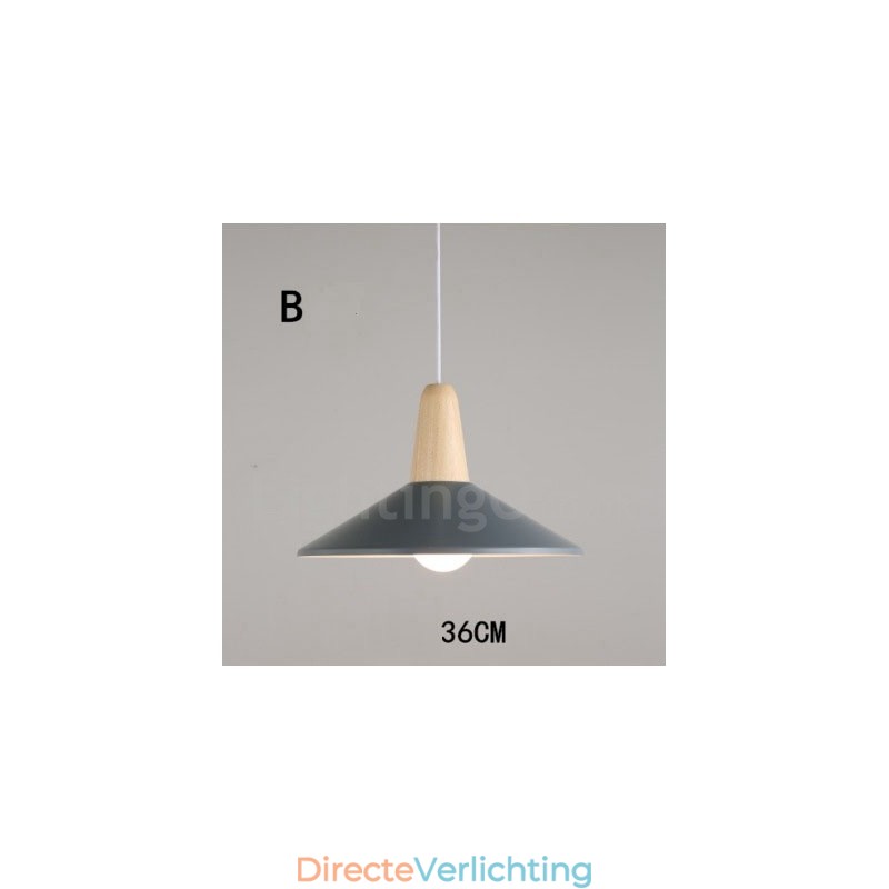 Moderne eigentijdse houten metalen multi-kleuren hanglamp