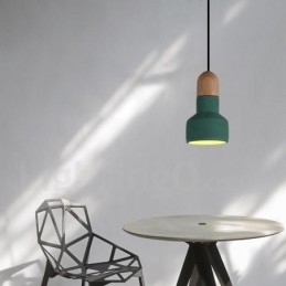 Vintage houten beton multi kleuren hanglamp voor lamp