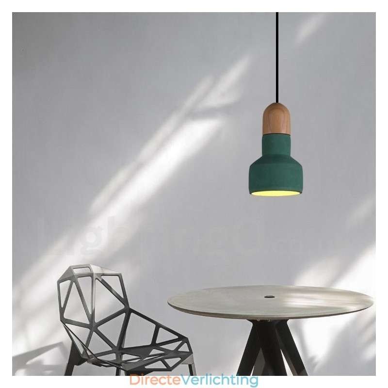 Vintage houten beton multi kleuren hanglamp voor lamp