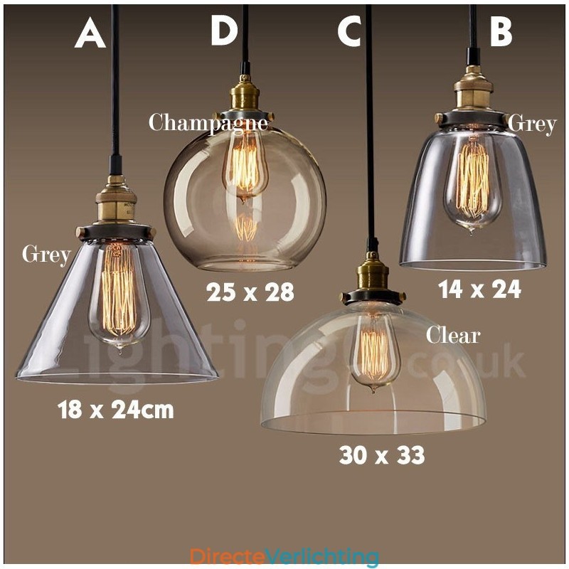 Retro Vintage Hanglamp met Glazen Kap Lamp