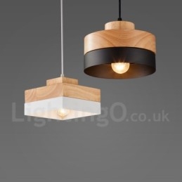 Moderne eigentijdse houten metalen houten hanglamp