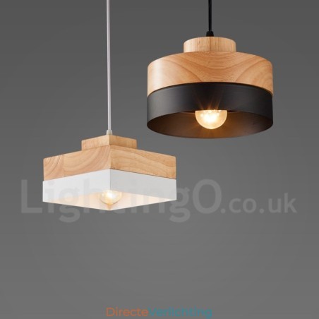 Moderne eigentijdse houten metalen houten hanglamp Moderne eigentijdse houten metalen houten hanglamp