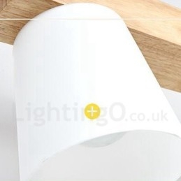 5-lichts moderne, eigentijdse houten hanglamp