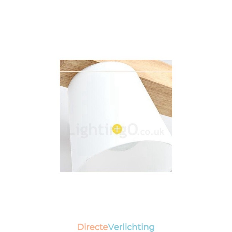 5-lichts moderne, eigentijdse houten hanglamp