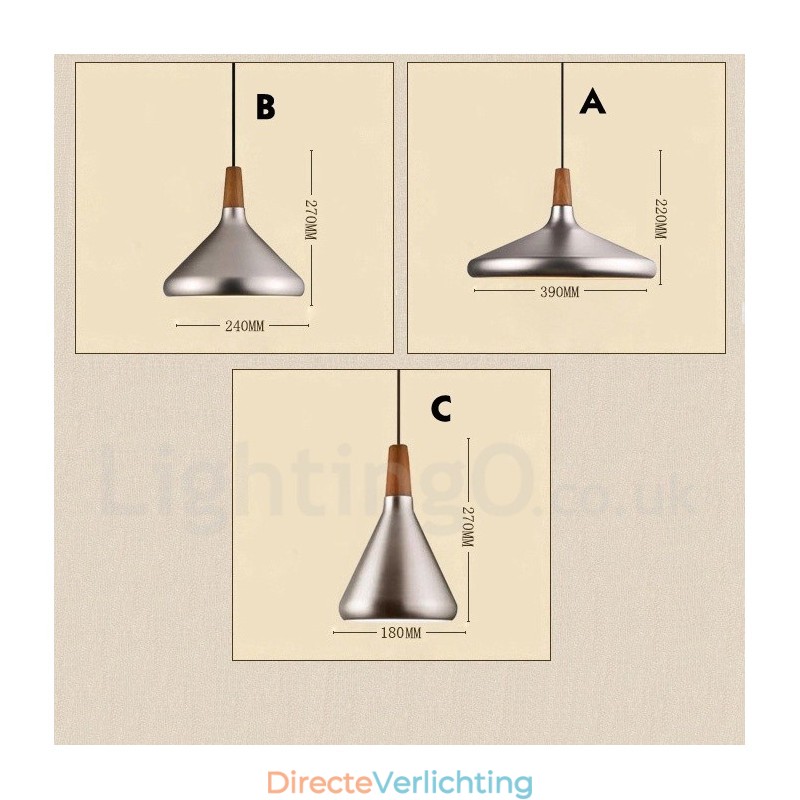 Moderne, eigentijdse metalen hanglamp met 1 licht