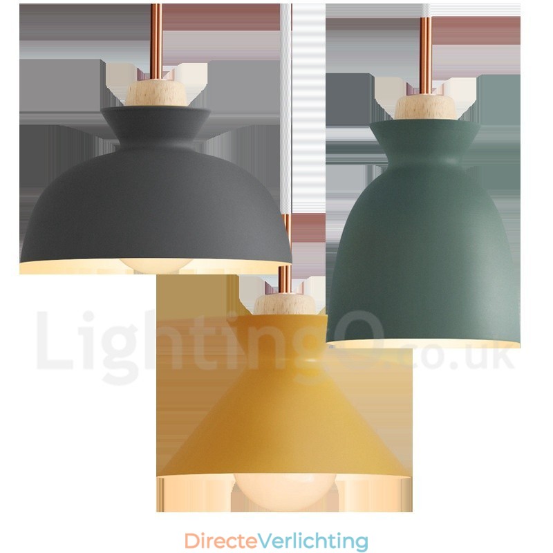Moderne, eigentijdse metalen hanglamp in meerdere kleuren