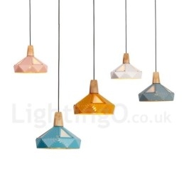 Enkele 1-lichts moderne, eigentijdse, veelkleurige hanglamp