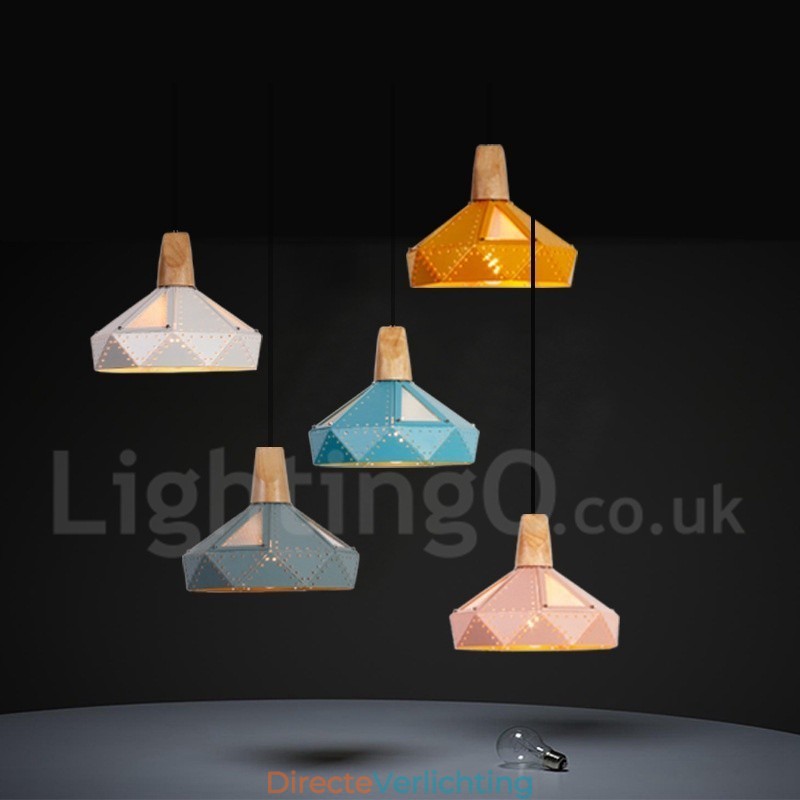 Enkele 1-lichts moderne, eigentijdse, veelkleurige hanglamp