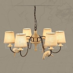 6-lichts rustieke lodge vintage hanglamp