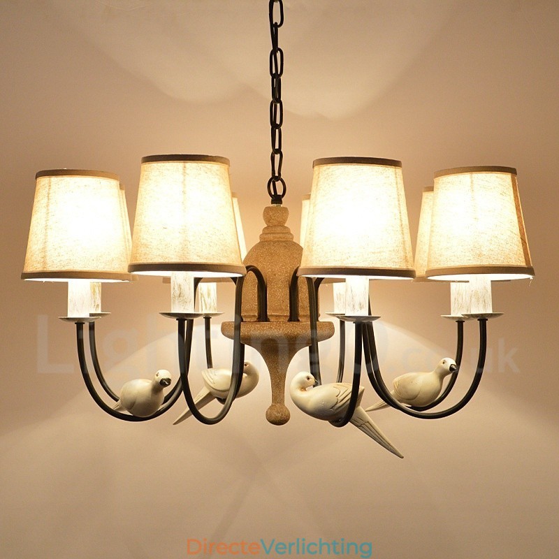 8-lichts rustieke lodge vintage hanglamp