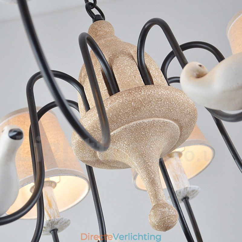 8-lichts rustieke lodge vintage hanglamp