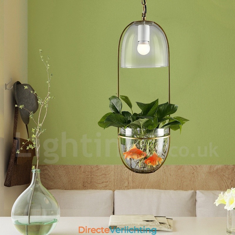 Rustieke Lodge Metalen Glazen Hanglamp