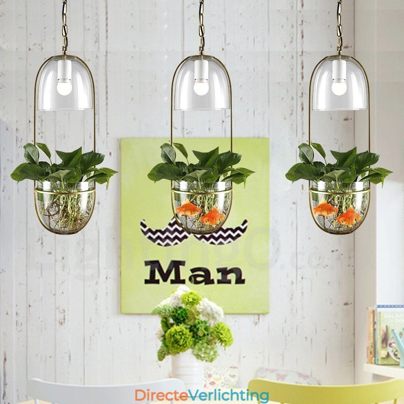 Rustieke Lodge Metalen Glazen Hanglamp