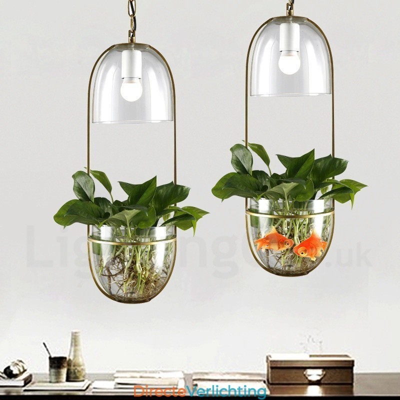 Rustieke Lodge Metalen Glazen Hanglamp