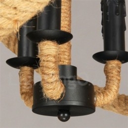 Country Hemp Rope 3-lichts vintage hanglamp