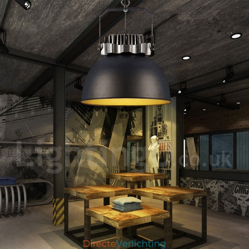 Zwarte vintage metalen hanglamp