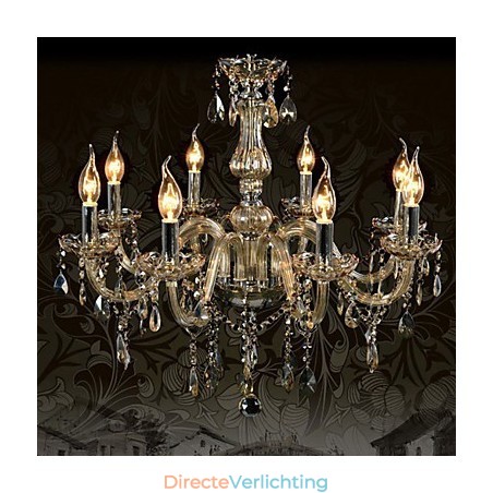 8-lichts luxe kristallen kroonluchter cognackleur K9 kristallen kroonluchter 8-lichts luxe kristallen kroonluchter cognackleur K9 kristallen kroonluchter