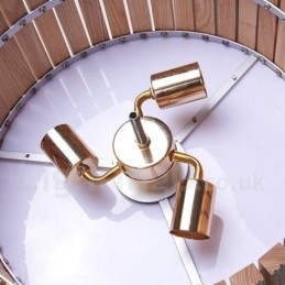 Moderne, eigentijdse houten trommel hanglamp