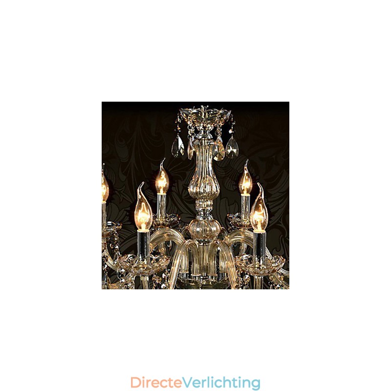 8-lichts luxe kristallen kroonluchter cognackleur K9 kristallen kroonluchter
