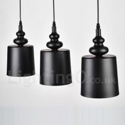 Zwarte moderne eigentijdse hanglamp met 3 lampen