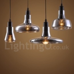 Retro Vintage 1-lichts hanglamp met glazen kap