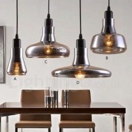 Retro Vintage 1-lichts hanglamp met glazen kap
