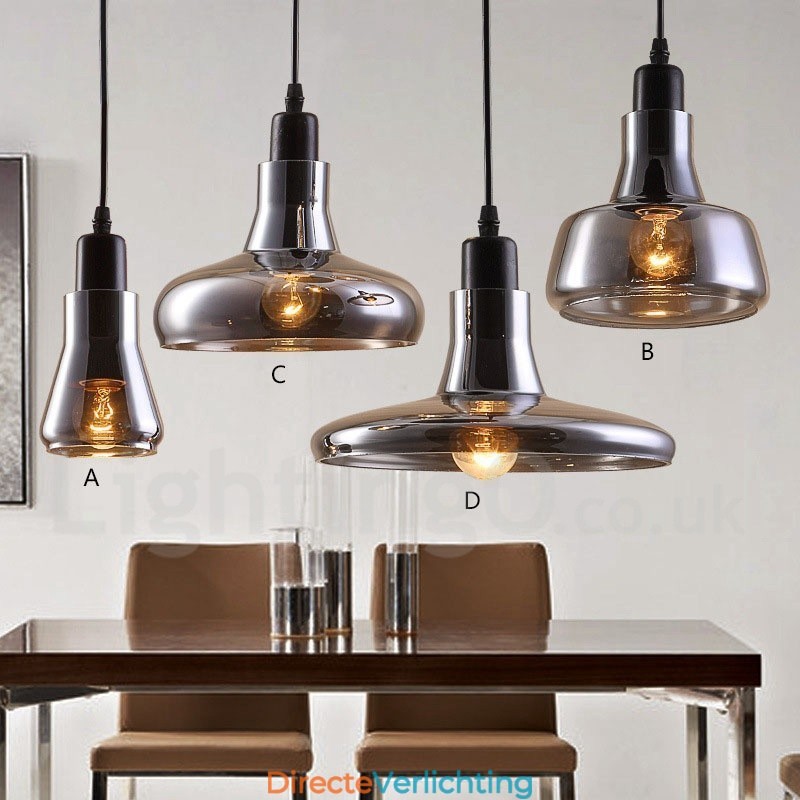 Retro Vintage 1-lichts hanglamp met glazen kap