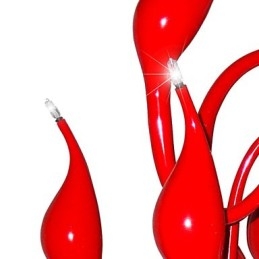 Moderne kroonluchterlamp 18 lampen G4 rood schilderij