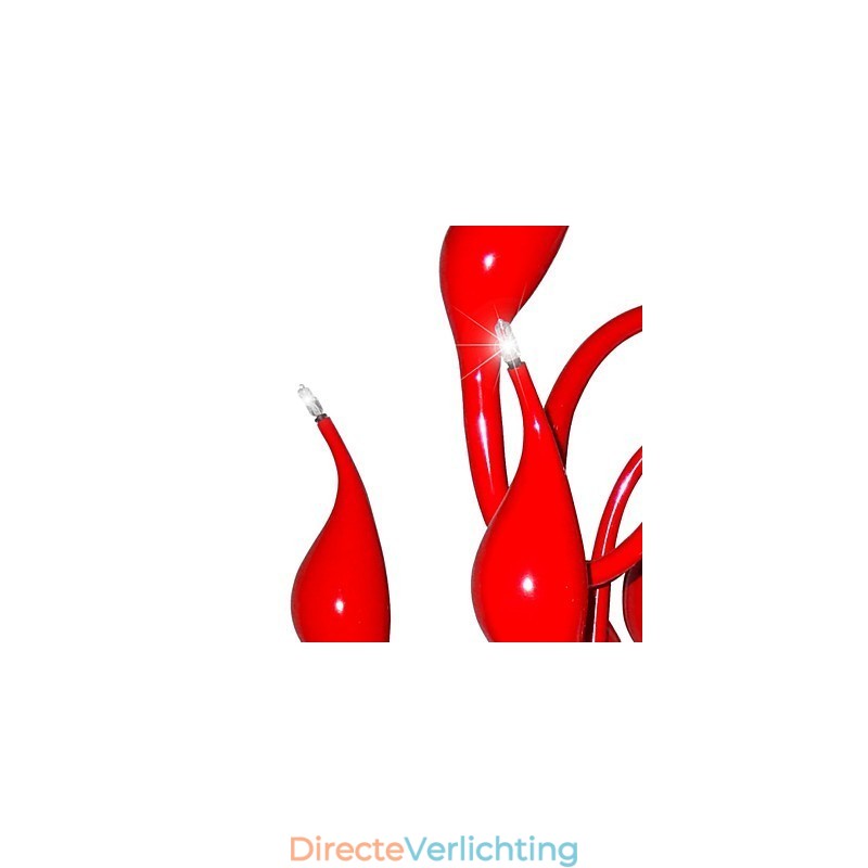 Moderne kroonluchterlamp 18 lampen G4 rood schilderij