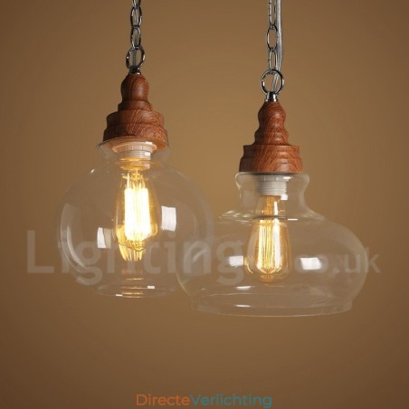 Retro Vintage Hanglamp met Glazen Kap Lamp Retro Vintage Hanglamp met Glazen Kap Lamp