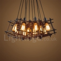 Retro Vintage Metalen Hanglamp (Meerdere Kapjes met één vaste kap) (Selecteer hieronder het Aantal Kapjes)