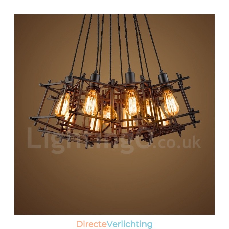 Retro Vintage Metalen Hanglamp (Meerdere Kapjes met één vaste kap) (Selecteer hieronder het Aantal Kapjes)