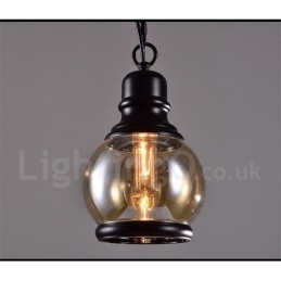 Retro Vintage Hanglamp met Glazen Kap Lamp