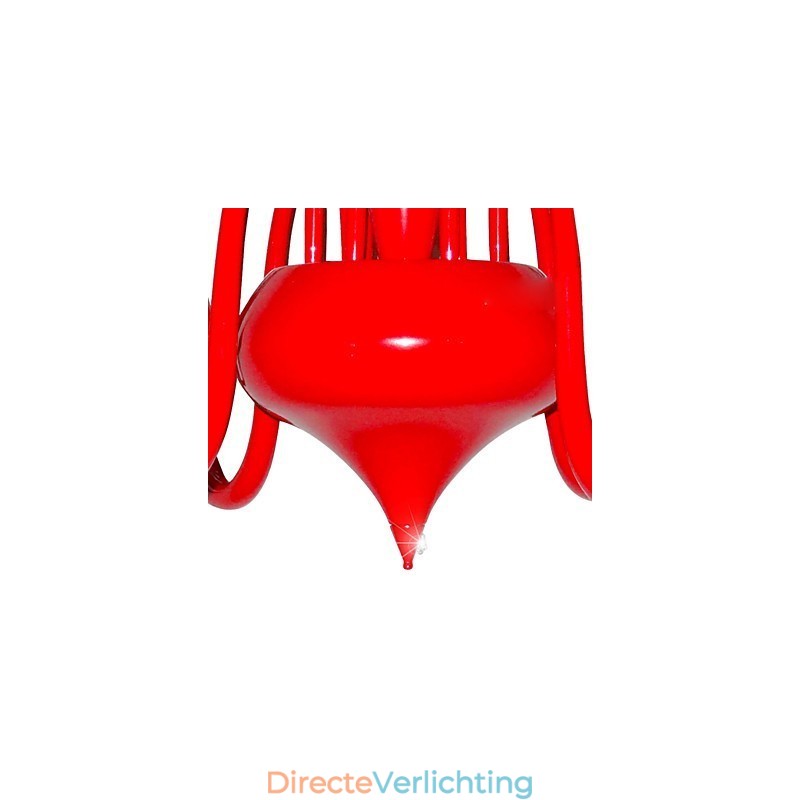 Moderne kroonluchterlamp 18 lampen G4 rood schilderij