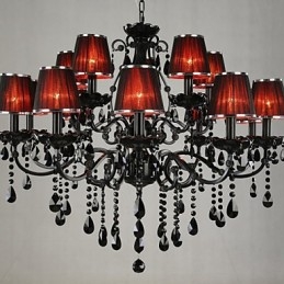 Kroonluchter Kristal Modern Hedendaags Kristal 15 Licht Rood