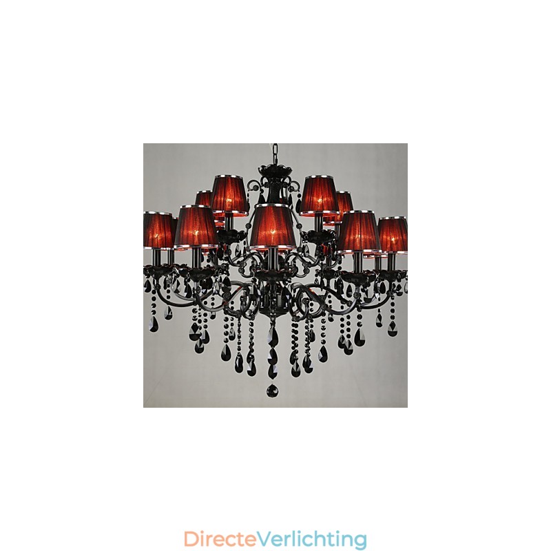 Kroonluchter Kristal Modern Hedendaags Kristal 15 Licht Rood
