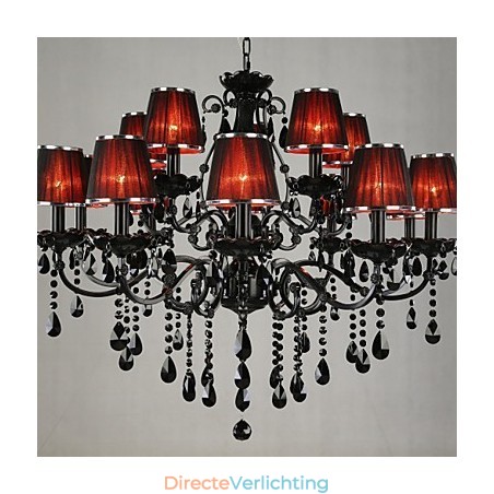 Kroonluchter Kristal Modern Hedendaags Kristal 15 Licht Rood Kroonluchter Kristal Modern Hedendaags Kristal 15 Licht Rood