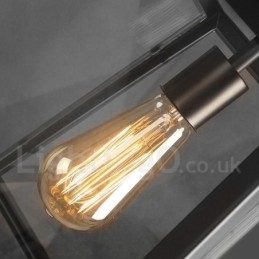 Vintage metalen hanglamp met glazen kap
