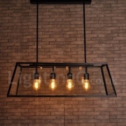 Rustieke Lodge Vintage Metalen Hanglamp met Glazen Kap