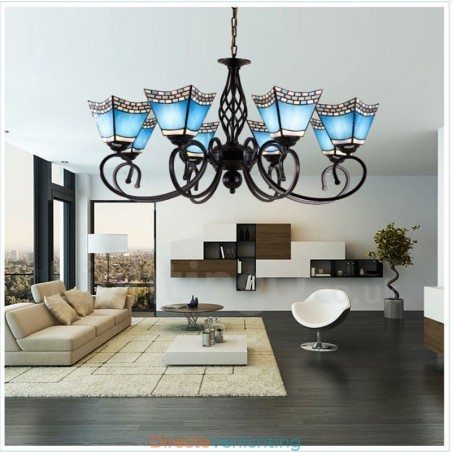 8-lichts mediterrane stijl geïntegreerde metalen kroonluchter 8-lichts mediterrane stijl geïntegreerde metalen kroonluchter
