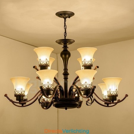 12 Lichts Rustieke Lodge Geïntegreerde Metalen Kroonluchter 12 Lichts Rustieke Lodge Geïntegreerde Metalen Kroonluchter