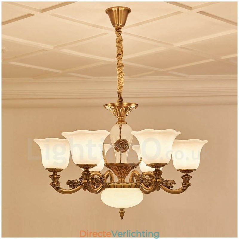 6-lichts traditionele klassieke geïntegreerde metalen luxe kroonluchter