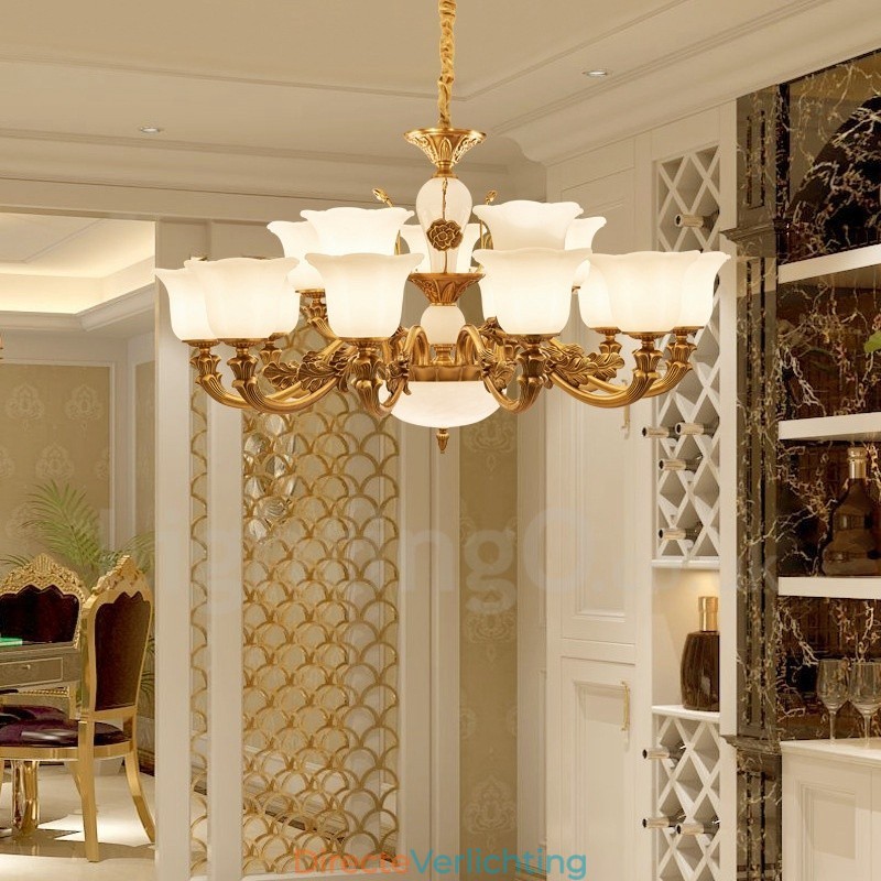 15 Lichts Traditionele Klassieke Geïntegreerde Metalen Luxe Kroonluchter