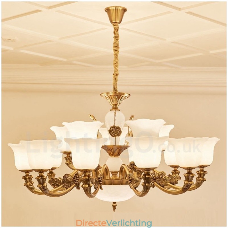 15 Lichts Traditionele Klassieke Geïntegreerde Metalen Luxe Kroonluchter