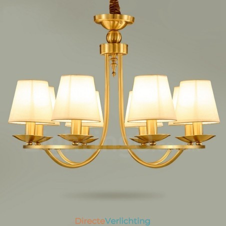 Messing 8-lichts rustieke lodge geïntegreerde metalen koperen kroonluchter