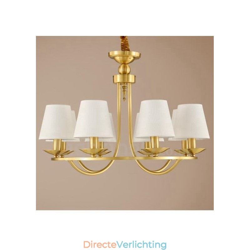 Messing 8-lichts rustieke lodge geïntegreerde metalen koperen kroonluchter