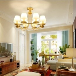 Messing 8-lichts rustieke lodge geïntegreerde metalen koperen kroonluchter